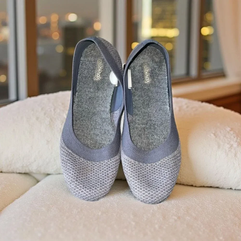 Women's allbirds Mist Dark Grey Sole Tree Breezer Ballet Flats Size 8.5